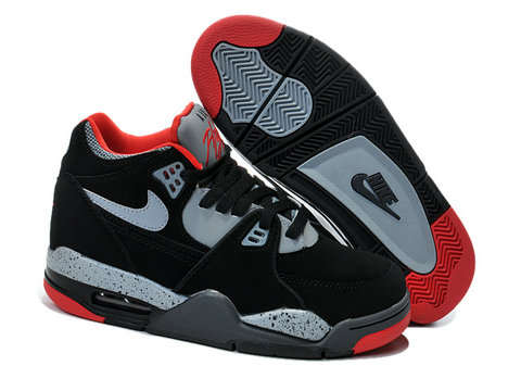 Mens Nike Air Flight 89 Black Cement University Red Outlet
